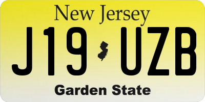 NJ license plate J19UZB