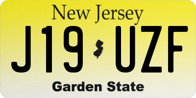 NJ license plate J19UZF