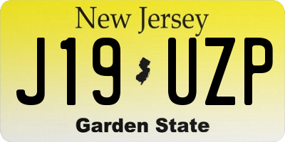 NJ license plate J19UZP