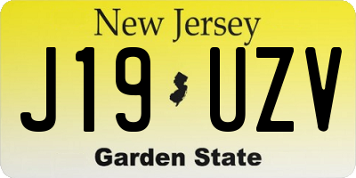 NJ license plate J19UZV