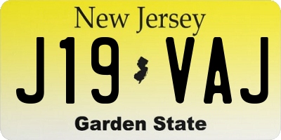 NJ license plate J19VAJ