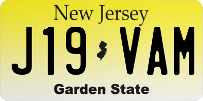 NJ license plate J19VAM