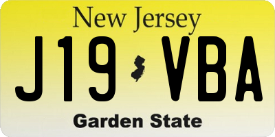 NJ license plate J19VBA