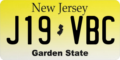 NJ license plate J19VBC