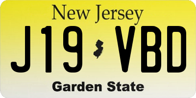 NJ license plate J19VBD