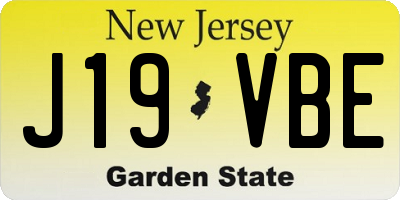 NJ license plate J19VBE