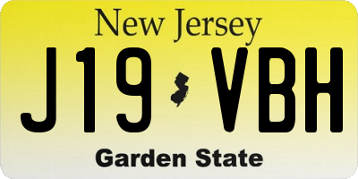 NJ license plate J19VBH
