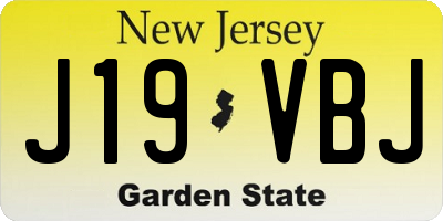 NJ license plate J19VBJ