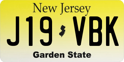 NJ license plate J19VBK