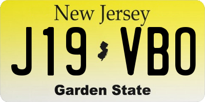 NJ license plate J19VBO