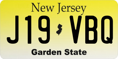 NJ license plate J19VBQ