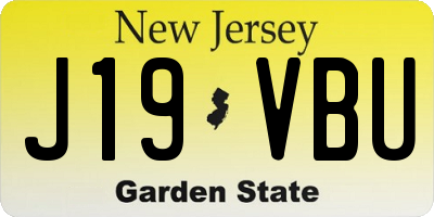NJ license plate J19VBU