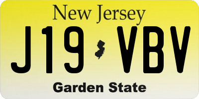 NJ license plate J19VBV