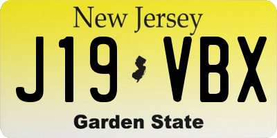 NJ license plate J19VBX
