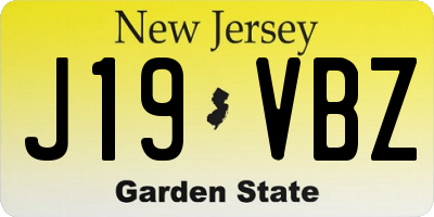 NJ license plate J19VBZ