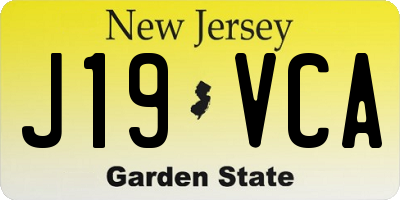 NJ license plate J19VCA