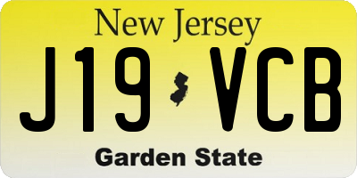 NJ license plate J19VCB