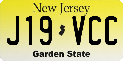 NJ license plate J19VCC