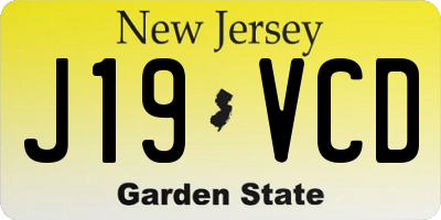 NJ license plate J19VCD