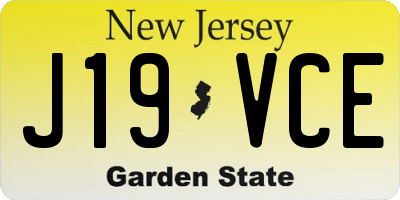 NJ license plate J19VCE