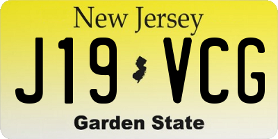 NJ license plate J19VCG