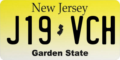 NJ license plate J19VCH