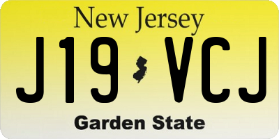 NJ license plate J19VCJ