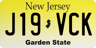 NJ license plate J19VCK