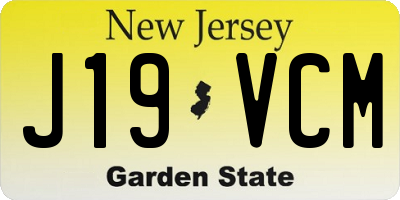 NJ license plate J19VCM