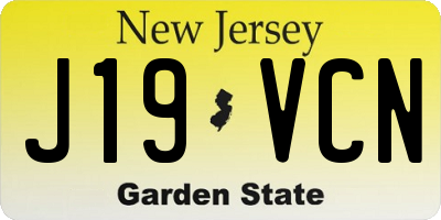 NJ license plate J19VCN