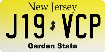 NJ license plate J19VCP