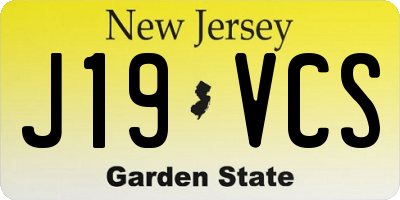 NJ license plate J19VCS