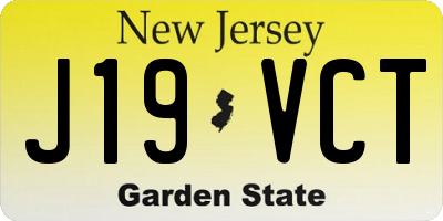 NJ license plate J19VCT