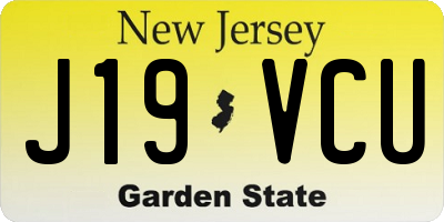 NJ license plate J19VCU