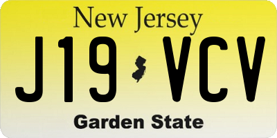 NJ license plate J19VCV