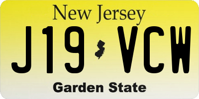NJ license plate J19VCW