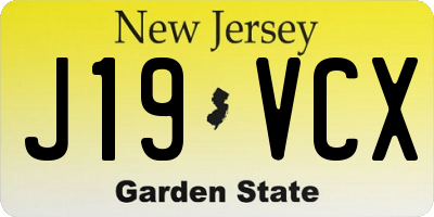 NJ license plate J19VCX