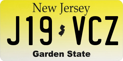 NJ license plate J19VCZ