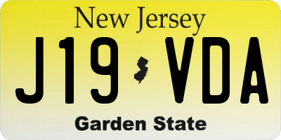 NJ license plate J19VDA