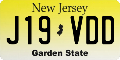 NJ license plate J19VDD
