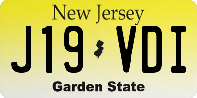 NJ license plate J19VDI