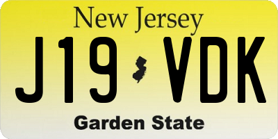 NJ license plate J19VDK