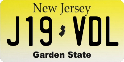 NJ license plate J19VDL