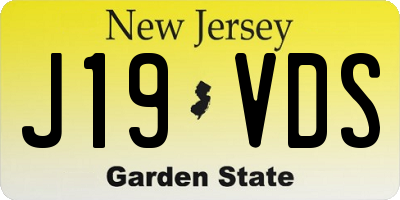 NJ license plate J19VDS