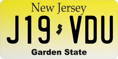 NJ license plate J19VDU
