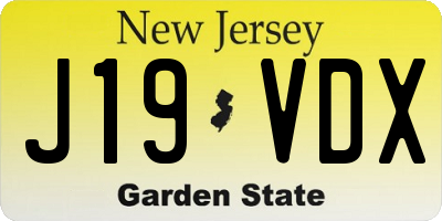 NJ license plate J19VDX