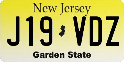 NJ license plate J19VDZ