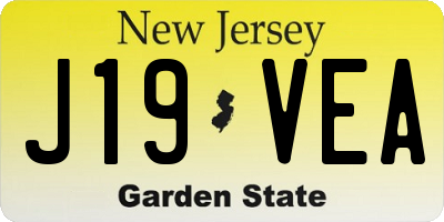 NJ license plate J19VEA