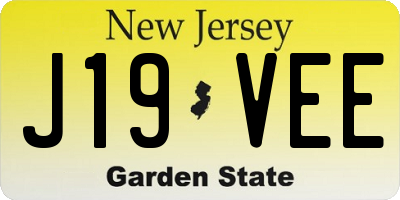 NJ license plate J19VEE