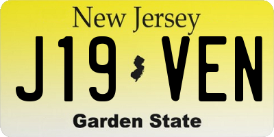 NJ license plate J19VEN
